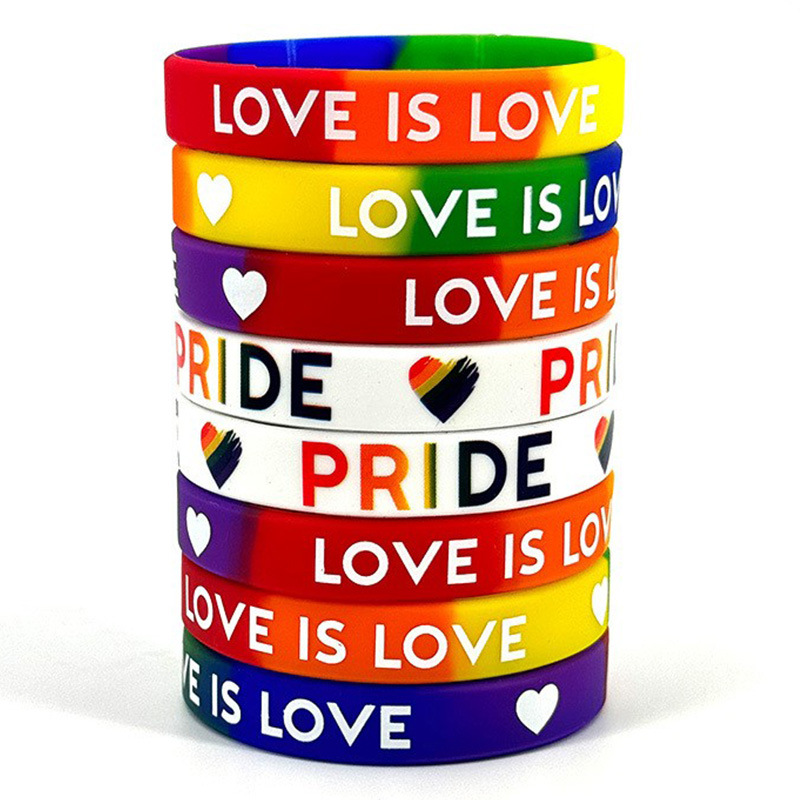 Segmented Rainbow Silicone Wristband